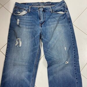 American Eagle Outfitters Low Loose Distressed Jeans